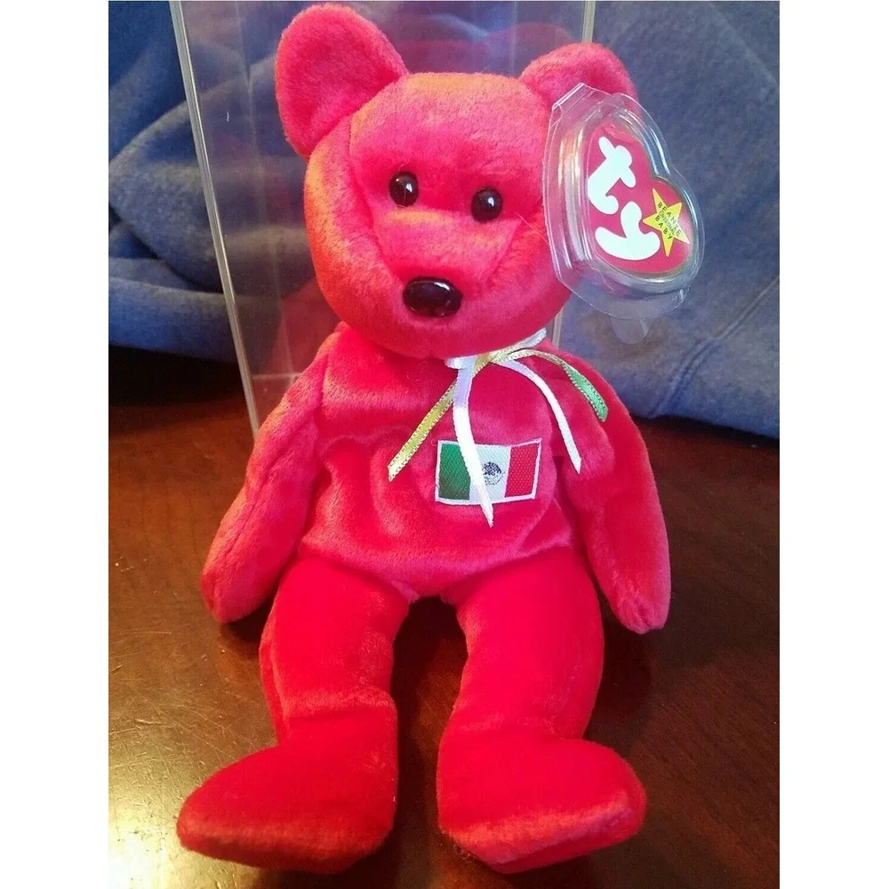 Osito TY‎ Beanie Baby Red Mexico Mexican Flag Teddy Bear February 5 1999